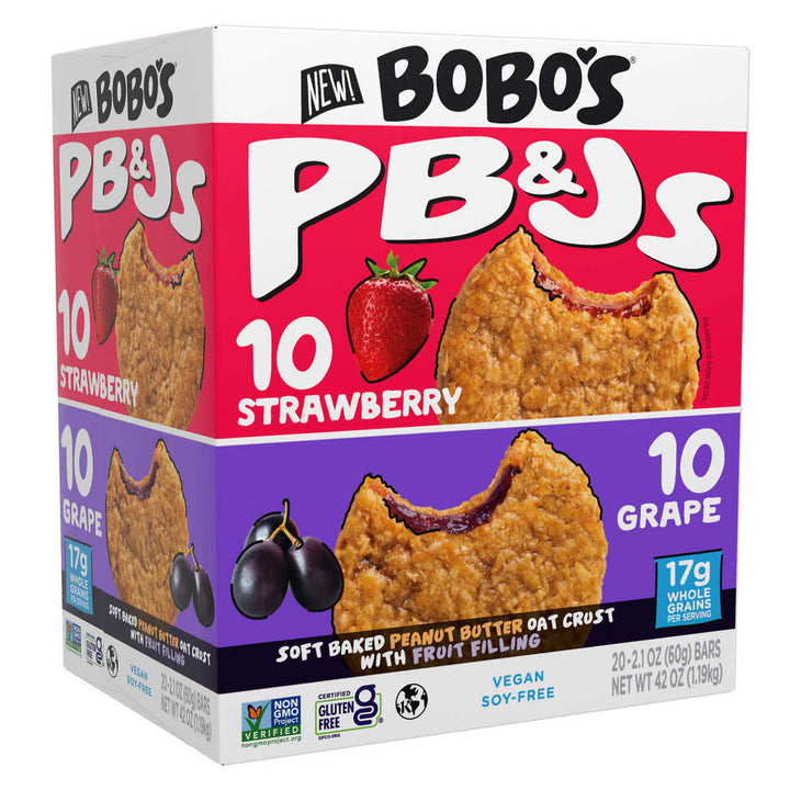 Bobos PBandJs Oat Sandwich Bar Variety Pack 2.1 Ounce (Pack of 20) Image 1