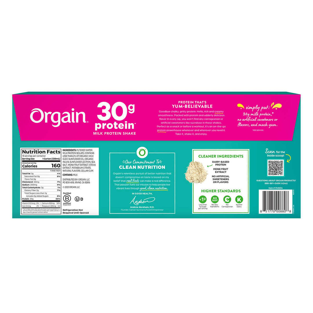 Orgain 30g Milk Protein ShakeFruity Cereal11 Fluid Ounce (Pack of 18) Image 3