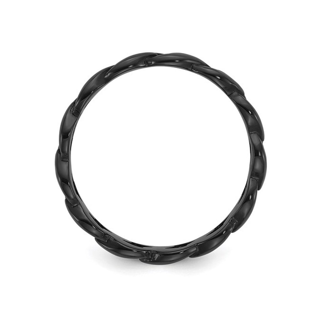 Mens Black Plated Stainless Steel 8mm Curb Link Band Image 4