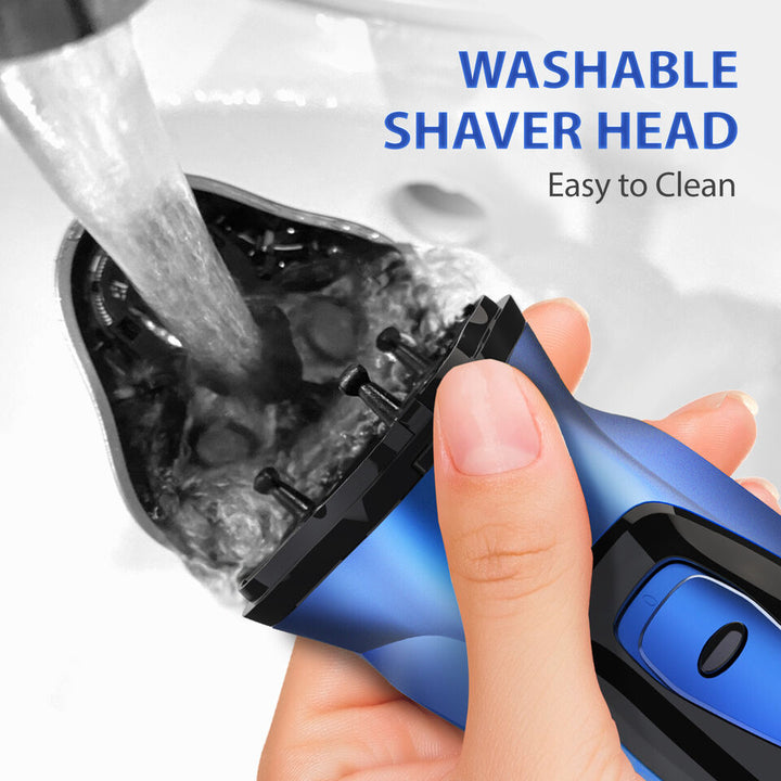 SEJOY Men Rechargeable Electric Shaver Pop-up Trimmer Rotary Razor Beard Shaving Image 7