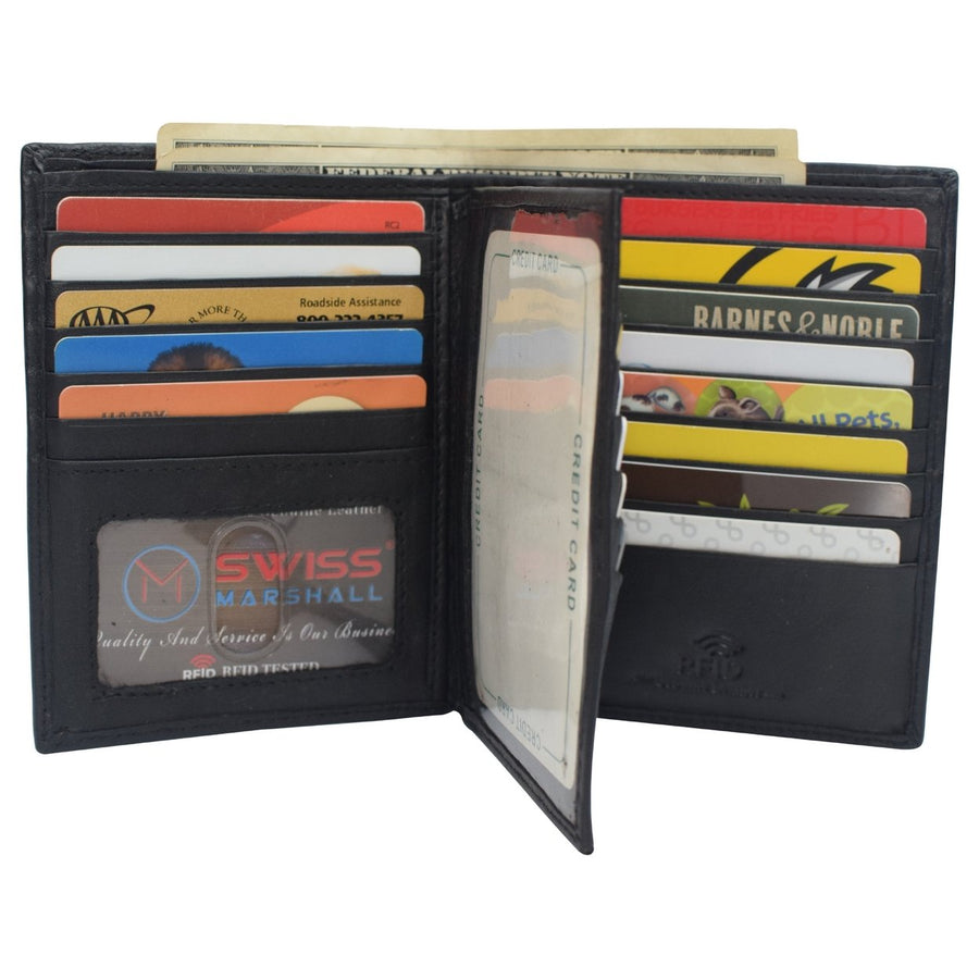 Napa Leather Hipster Bifold Wallet for Men With ID Window and RFID Blocking Image 1