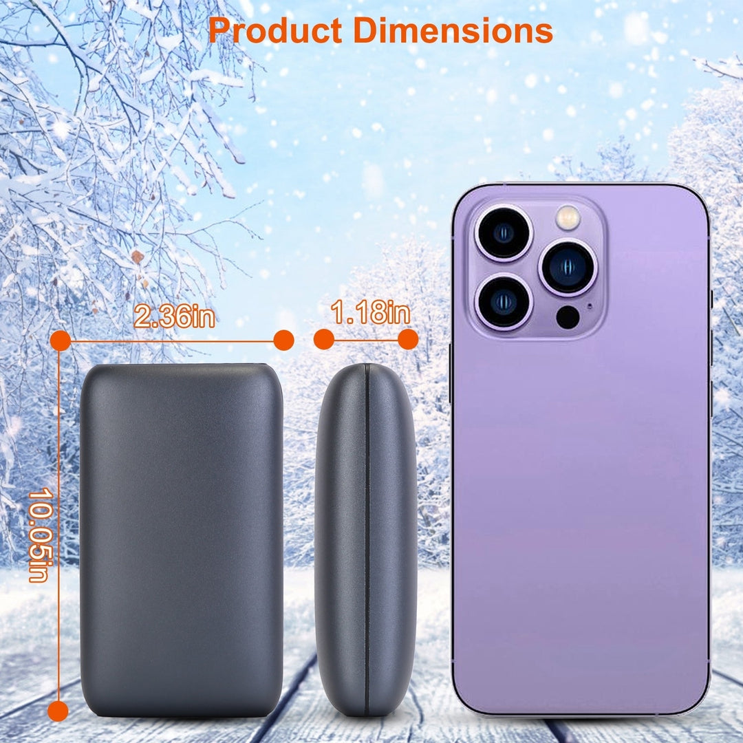 Electric Hand Warmer 10000mAh Rechargeable Portable Pocket Warmer Grey Image 6