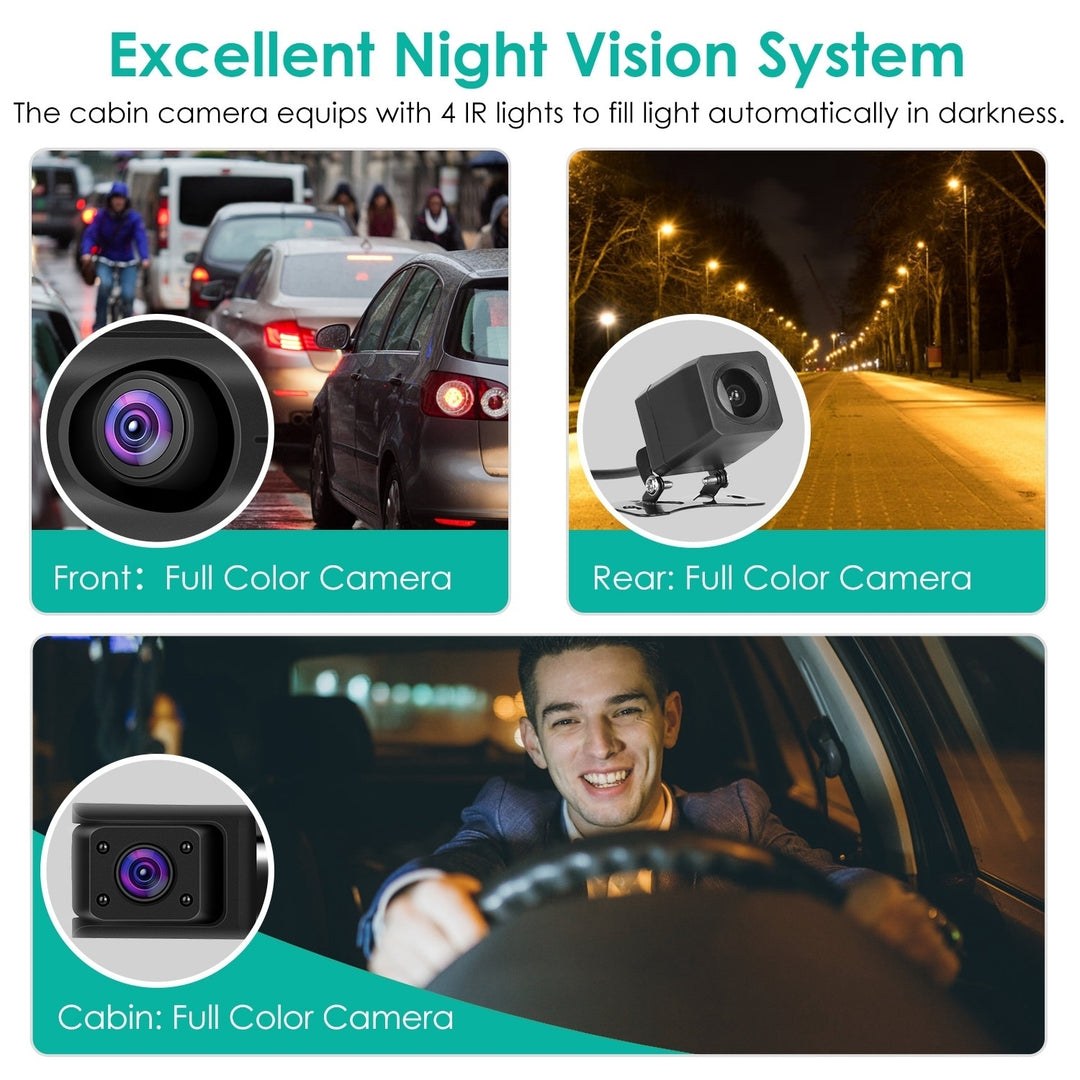2K Car DVR 3 Channel Dash Cam Camcorder Camera Recorder with 140 Angle GPS WiFi Night Vision G-sensor Loop Recording Image 8