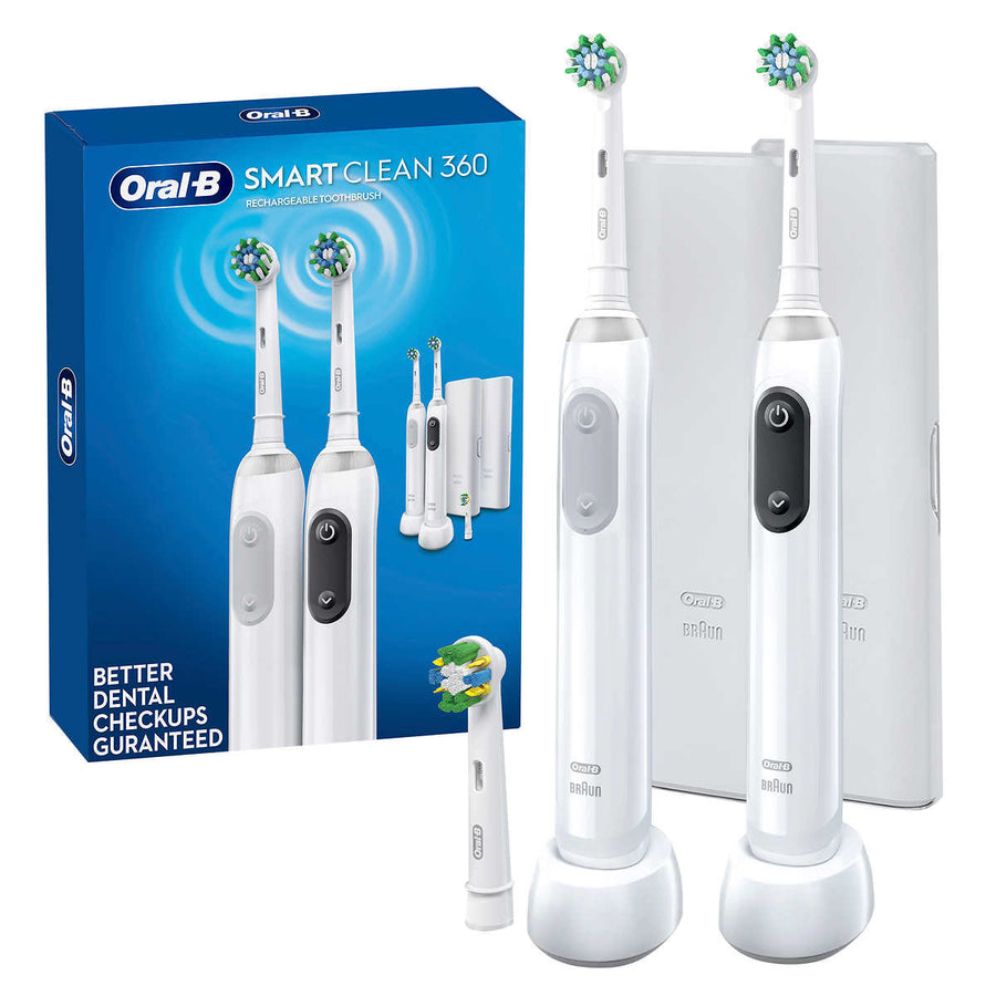 Oral-B Smart Clean 360 Rechargeable Electric Toothbrush 2 Pack Image 1