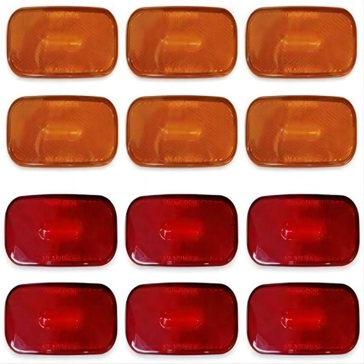 3.9 Inch LED Fender Side Marker Lights 6 Amber 6 Red Waterproof RV Trailer Image 1