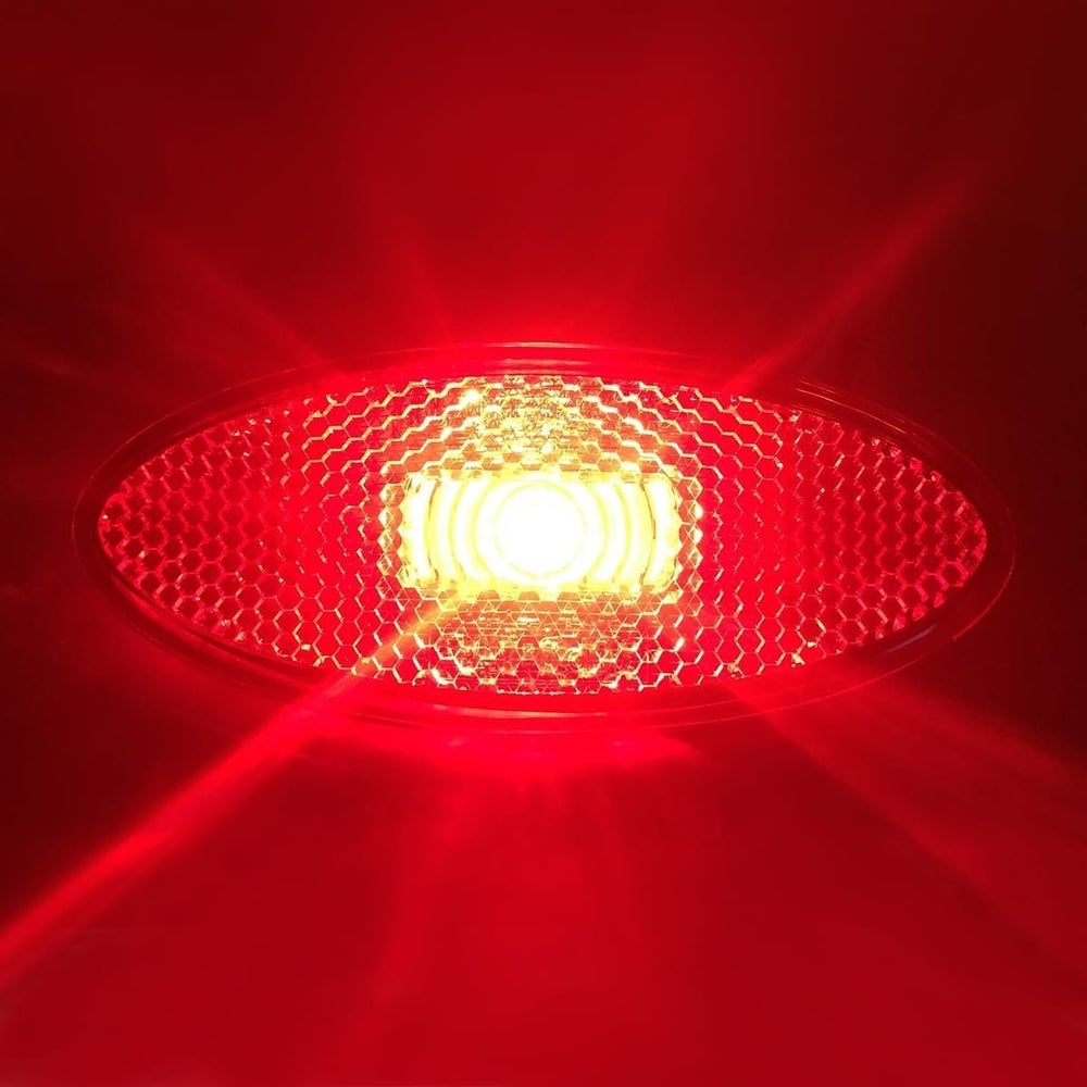 12V LED Oval Clearance Side Marker Lights Red Amber for RV Trailer 12pcs IP55 Image 2