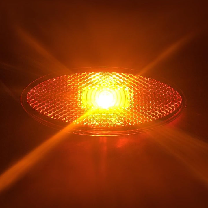 12V LED Oval Clearance Side Marker Lights Red Amber for RV Trailer 12pcs IP55 Image 3