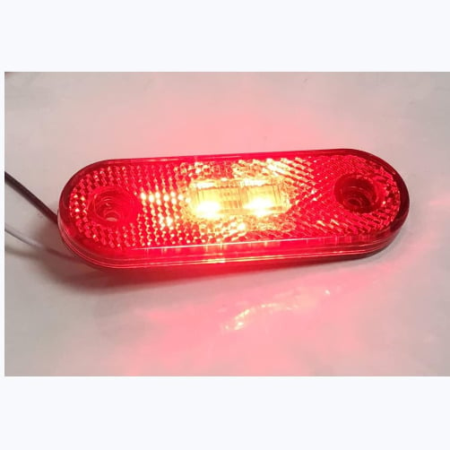 12V LED Oblong Recessed Marker Lights Amber Red Waterproof for Truck RV 12 Pack Image 4