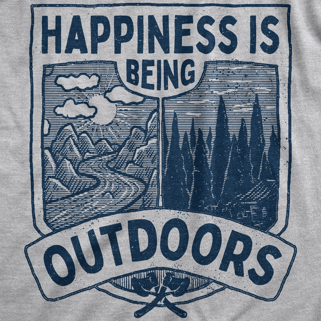 Happiness Is Being Outdoors Unisex Hoodie Funny Cool Nature Hiking Camping Lovers Hooded Sweatshirt Image 2