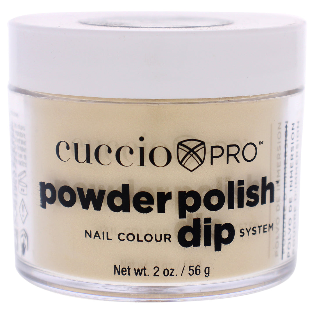 Cuccio Colour Pro Powder Polish Nail Colour Dip System - Metallic Lemon Gold Nail Powder 1.6 oz Image 1