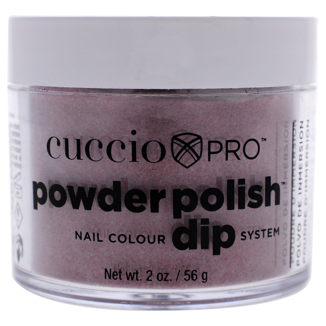 Cuccio Colour Pro Powder Polish Nail Colour Dip System - Dark Red Glitter Nail Powder 1.6 oz Image 1