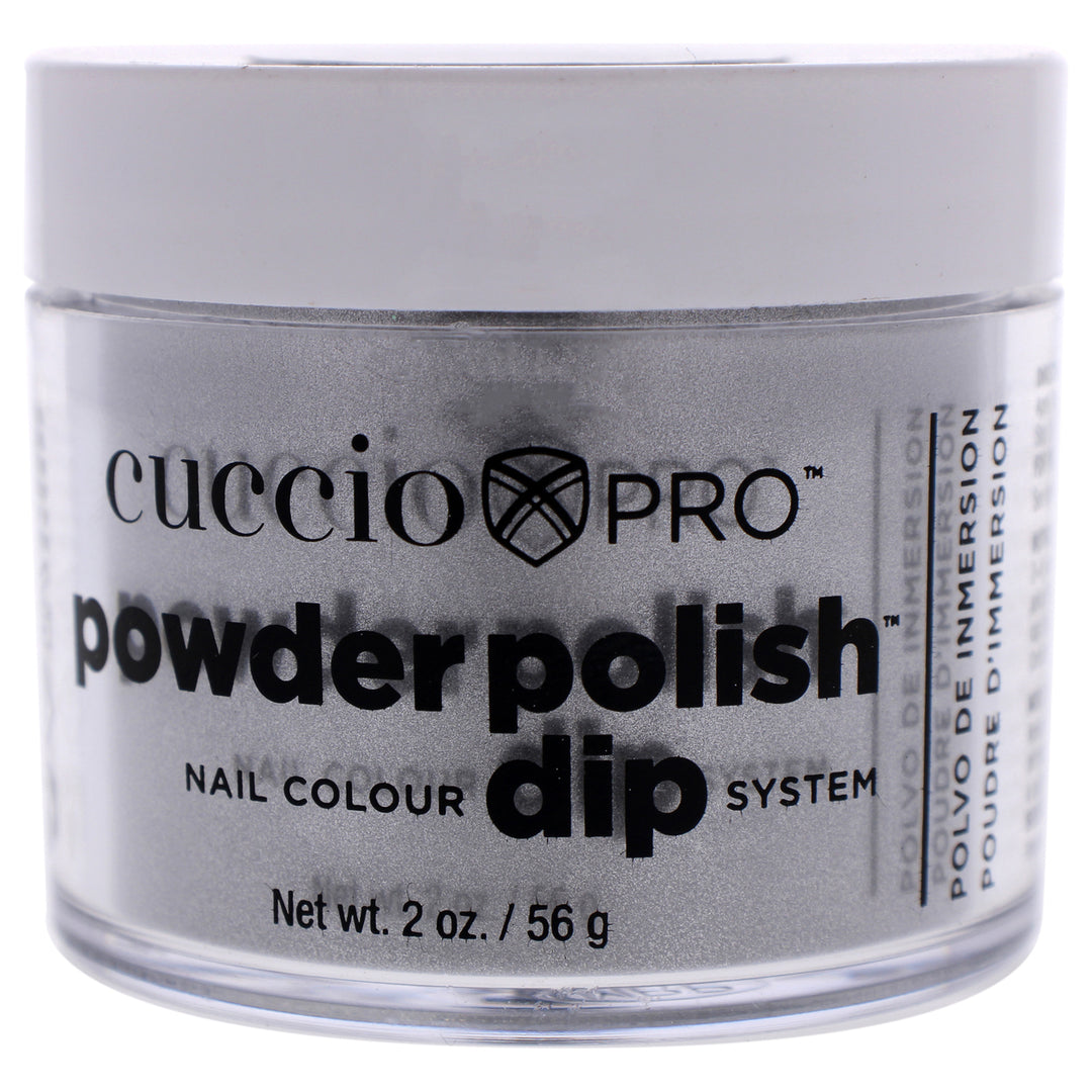 Cuccio Colour Pro Powder Polish Nail Colour Dip System - Silver With Silver Mica Nail Powder 1.6 oz Image 1