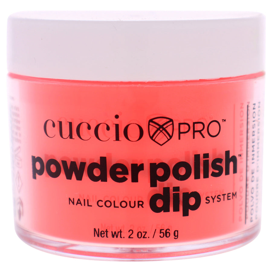 Cuccio Colour Pro Powder Polish Nail Colour Dip System - Neon Red Nail Powder 1.6 oz Image 1