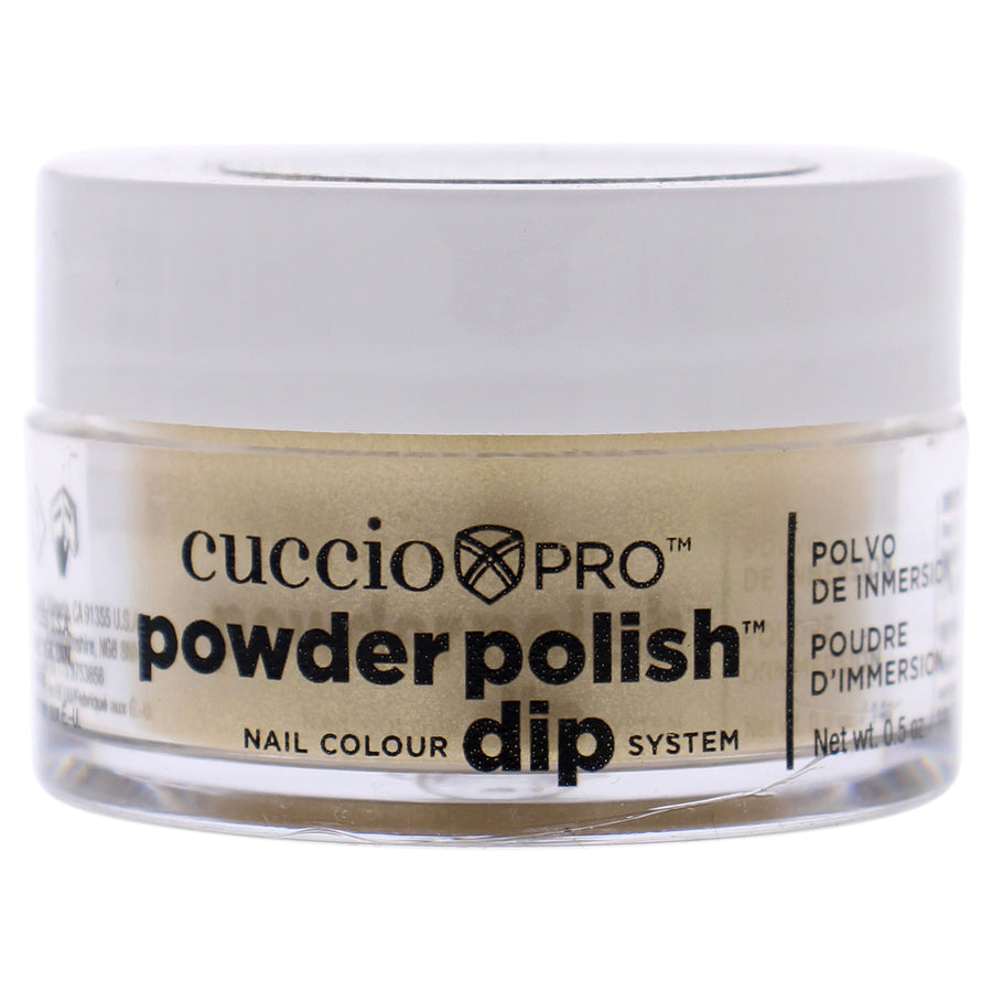 Cuccio Colour Pro Powder Polish Nail Colour Dip System - Metallic Lemon Gold Nail Powder 0.5 oz Image 1