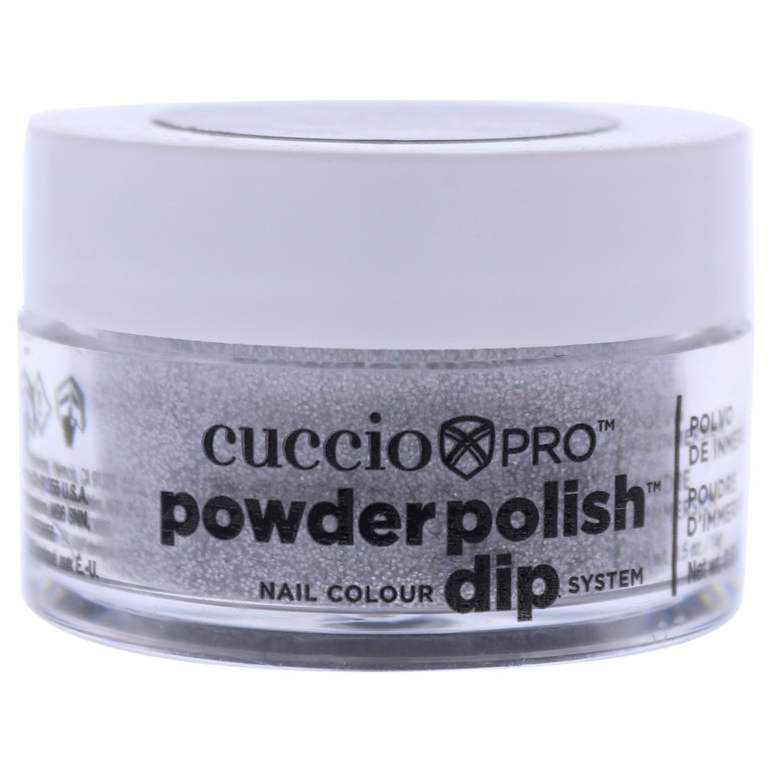 Cuccio Colour Pro Powder Polish Nail Colour Dip System - Silver with Rainbow Mica Nail Powder 0.5 oz Image 1