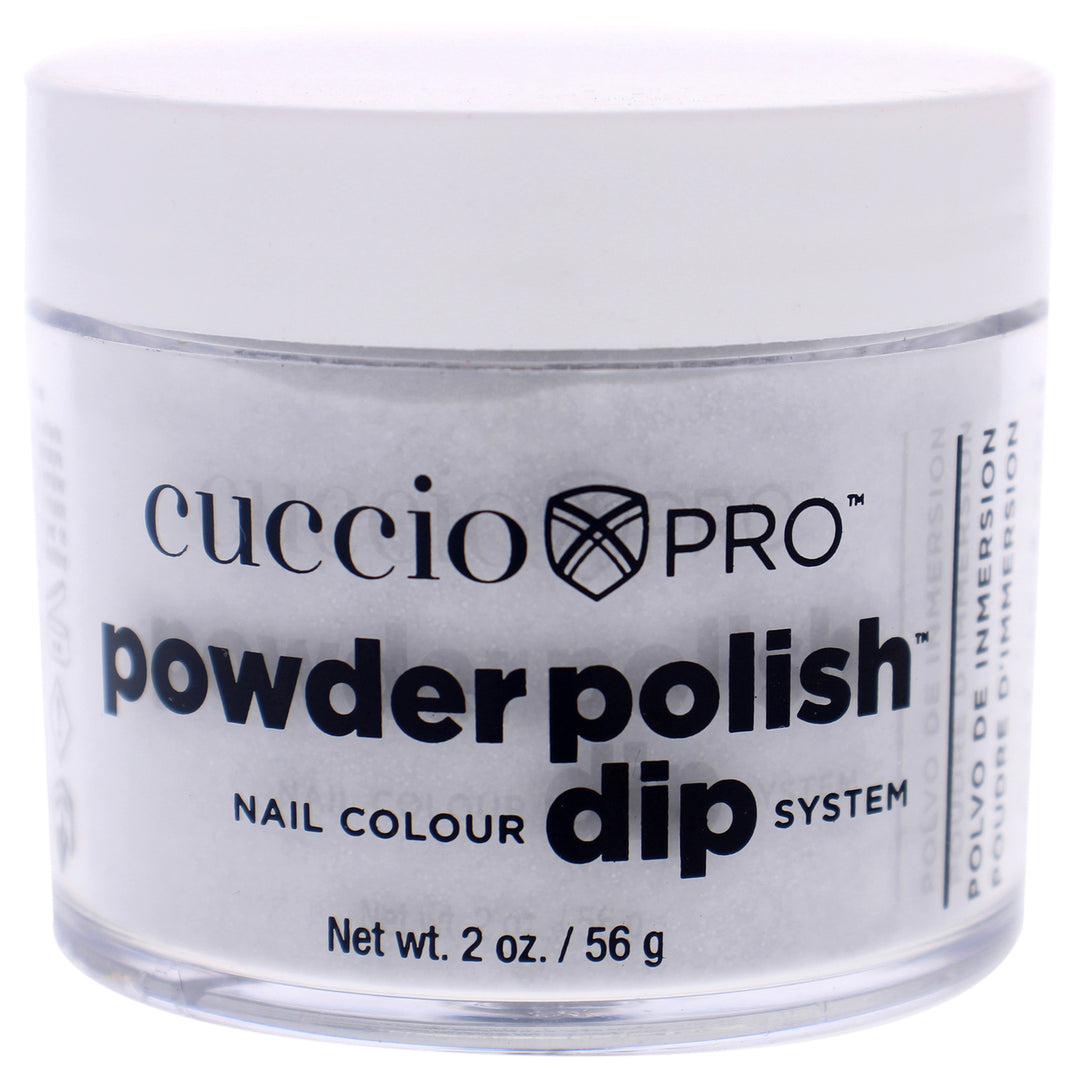 Cuccio Colour Pro Powder Polish Nail Colour Dip System - Platinum Silver Glitter Nail Powder 1.6 oz Image 1