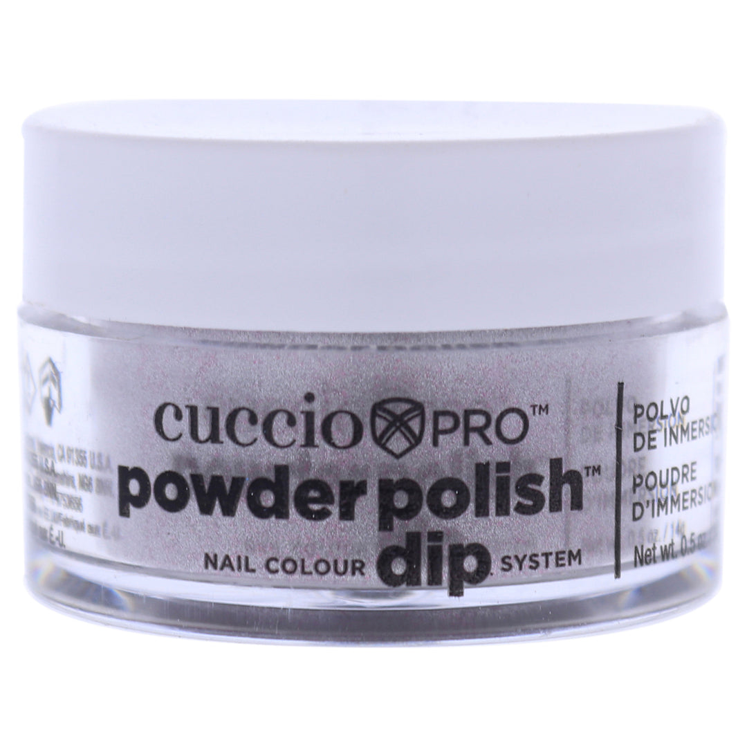 Cuccio Colour Pro Powder Polish Nail Colour Dip System - Silver With Baby Pink Glitter Nail Powder 0.5 oz Image 1