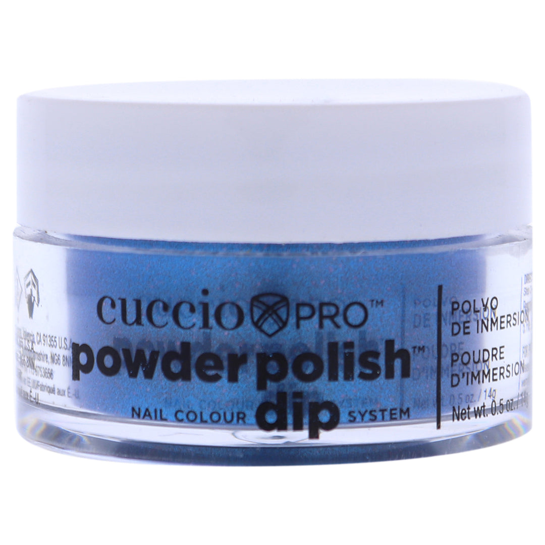 Cuccio Colour Pro Powder Polish Nail Colour Dip System - Blue With Pink Glitter Nail Powder 0.5 oz Image 1