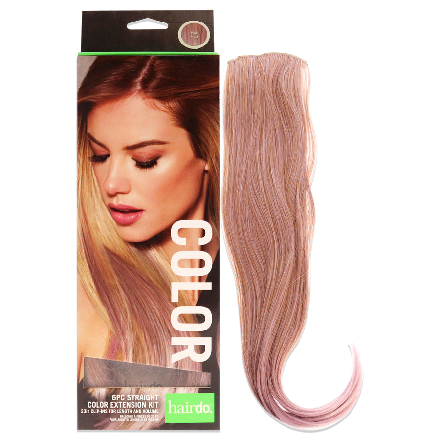 Hairdo Straight Color Extension Kit - Pink Frost Hair Extension 6 x 23 Inch Image 1