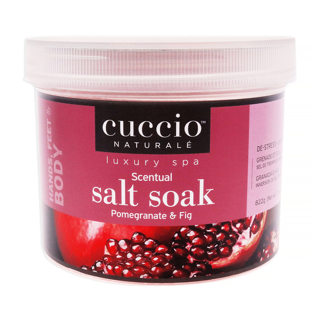 Cuccio Naturale Luxury Spa Scentual Salt Soak - Pomegranate and Fig Bath Salt 29 oz Image 1