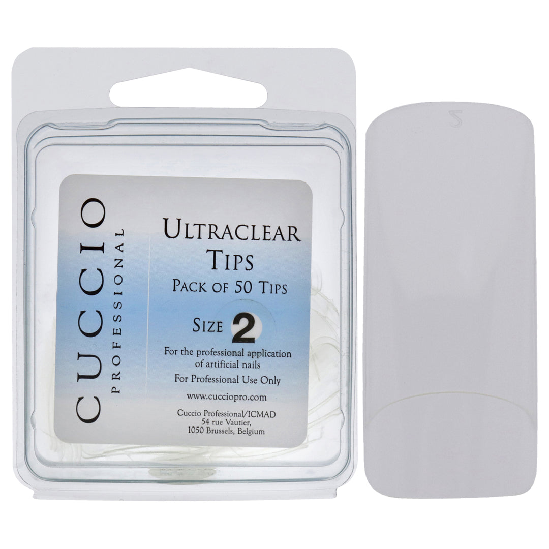 Cuccio Pro Ultraclear Tips - 2 Acrylic Nails 50 Pc Image 1