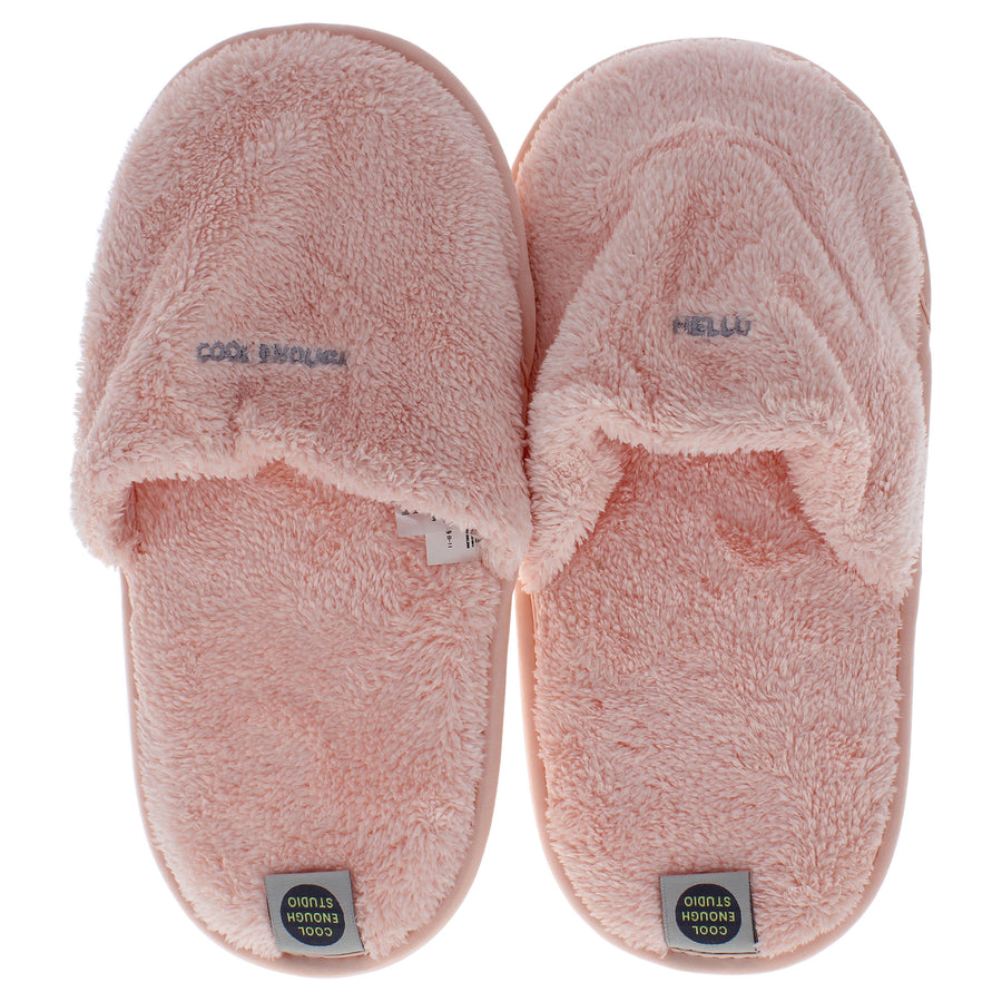 Cool Enough Studio The Towel Slippers Pink - Large 1 Pair Image 1