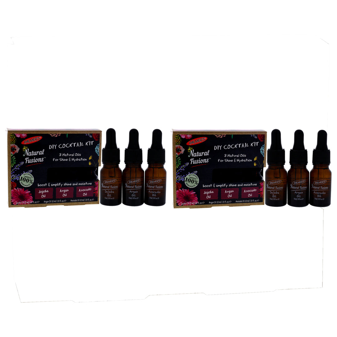 Palmers Natural Fusions Shine and Hydration DIY Cocktail Kit - Pack of 2 Jojoba Oil, Argan Oil, Avocado Oil 3 x 0.33 oz Image 1