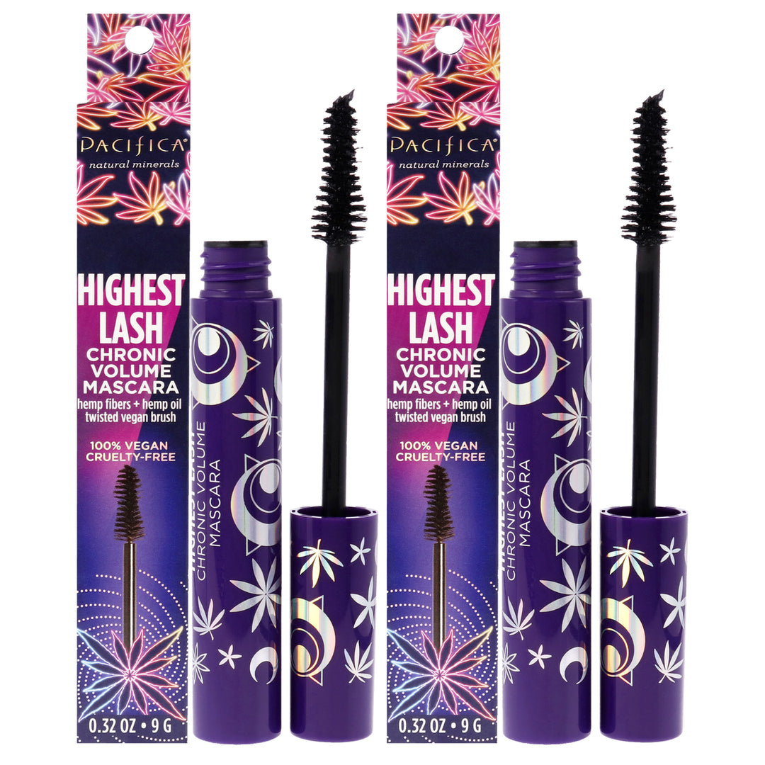 Pacifica Highest Lash Chronic Volume Mascara - Ultra Black - Pack of 2 0.32 oz Image 1