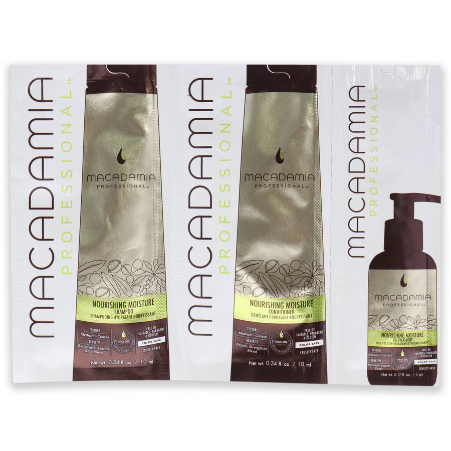 Macadamia Oil Professional Nourishing Moisture Set 0.34oz Shampoo0.34oz Conditioner0.17oz Oil Treatment 3 Pc Kit Image 1