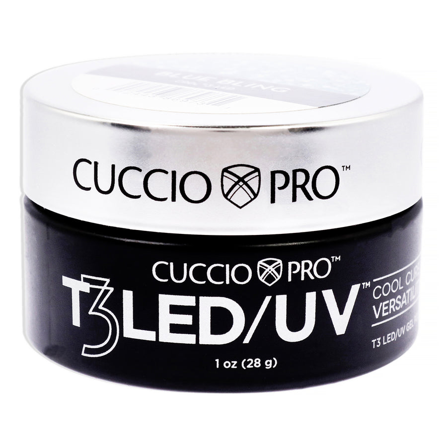 Cuccio Pro T3 Cool Cure Versatility Gel - Blue Bling Nail Gel 1 oz Image 1