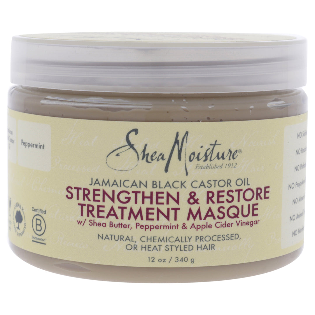 Shea Moisture Jamaican Black Castor Oil Strengthen-Grow Restore Treatment Masque Masque 12 oz Image 1