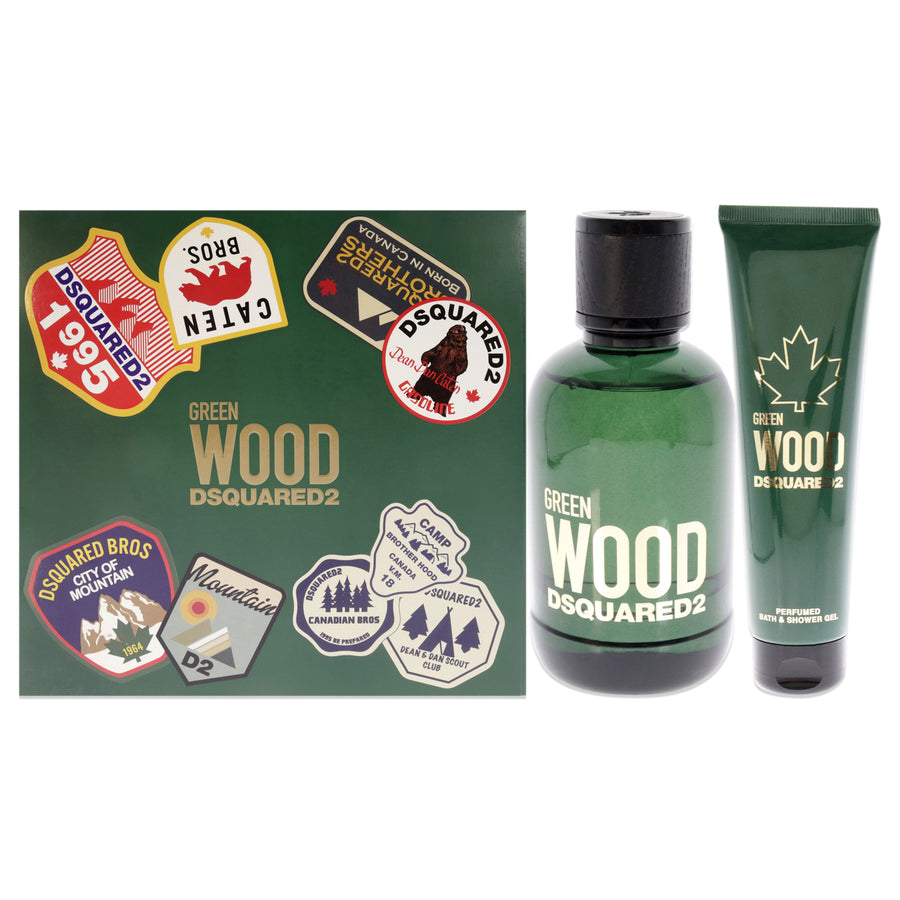 Dsquared2 Green Wood 3.4oz EDT Spray5.0oz Bath and Shower Gel 2 Pc Gift Set Image 1