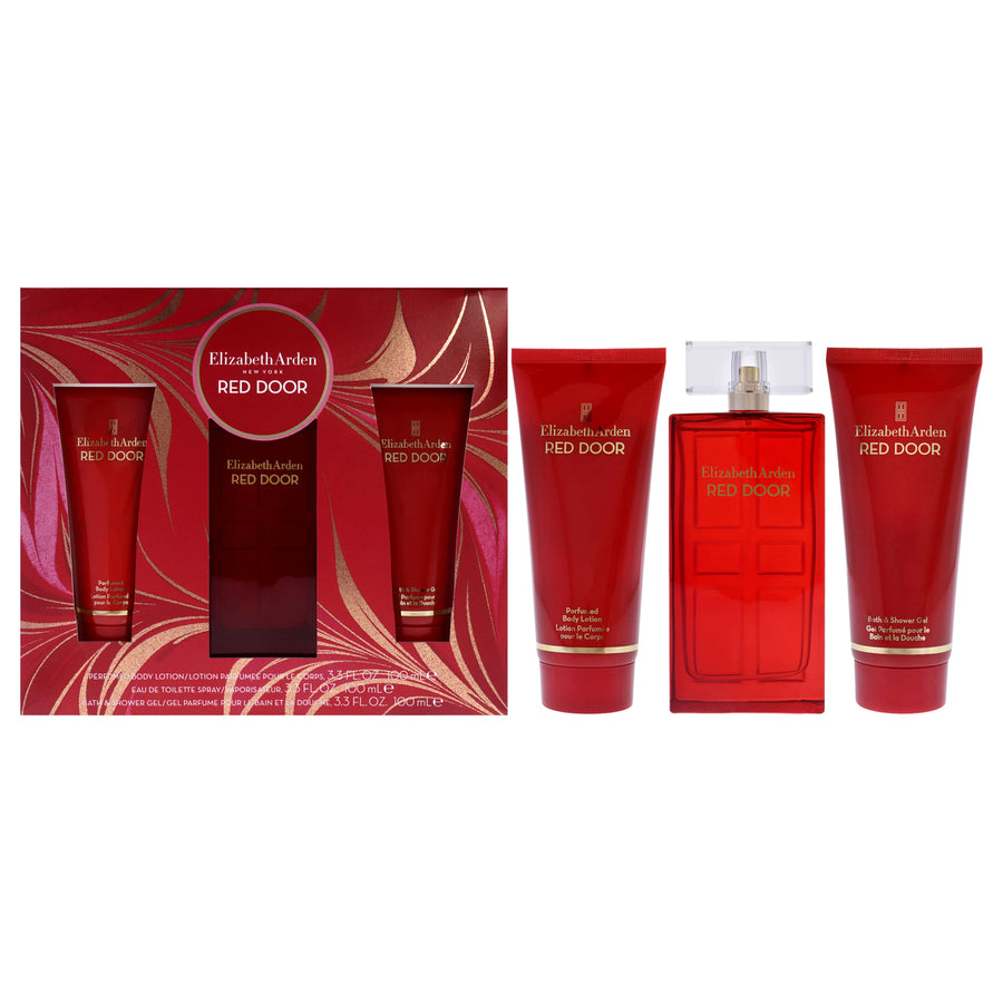 Elizabeth Arden Red Door 3.3oz EDT Spray 3.3oz Body Lotion 3.3oz Bath and Shower Gel 3 Pc Gift Set Image 1