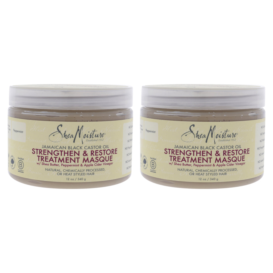 Shea Moisture Jamaican Black Castor Oil Strengthen-Grow and Restore Treatment Masque - Pack of 2 Masque 12 oz Image 1