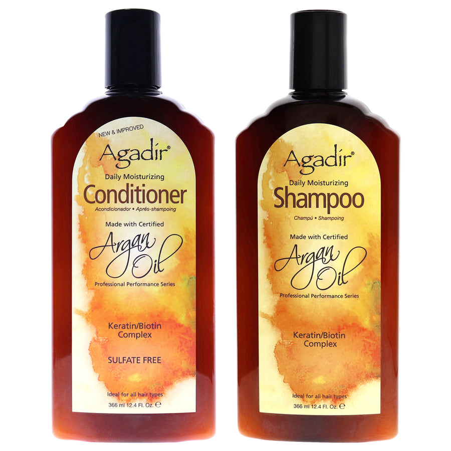 Agadir Argan Oil Daily Moisturizing Shampoo and Conditioner Kit 12oz Shampoo12oz Conditioner 2 Pc Kit Image 1