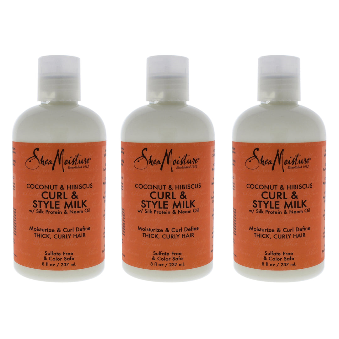 Shea Moisture Coconut and Hibiscus Curl Style Milk - Pack of 3 Cream 8 oz Image 1
