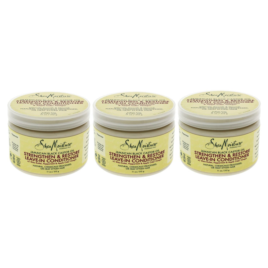 Shea Moisture Jamaican Black Castor Oil Strengthen and Restore Leave-In Conditioner - Pack of 3 Conditioner 11 oz Image 1