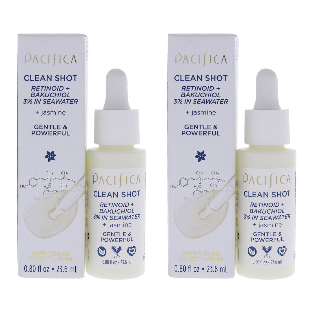 Pacifica Clean Shot Retinoid and Bakuchiol 3 Percent In Seawater - Pack of 2 Serum 0.8 oz Image 1