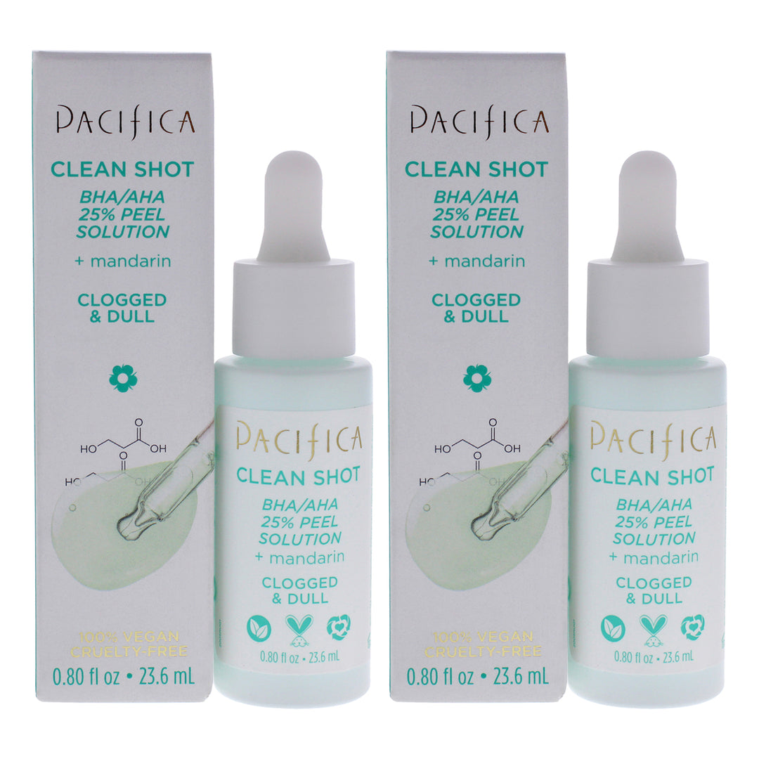 Pacifica Clean Shot BHA-AHA 25 Percent Peel Solution - Pack of 2 Treatment 0.8 oz Image 1