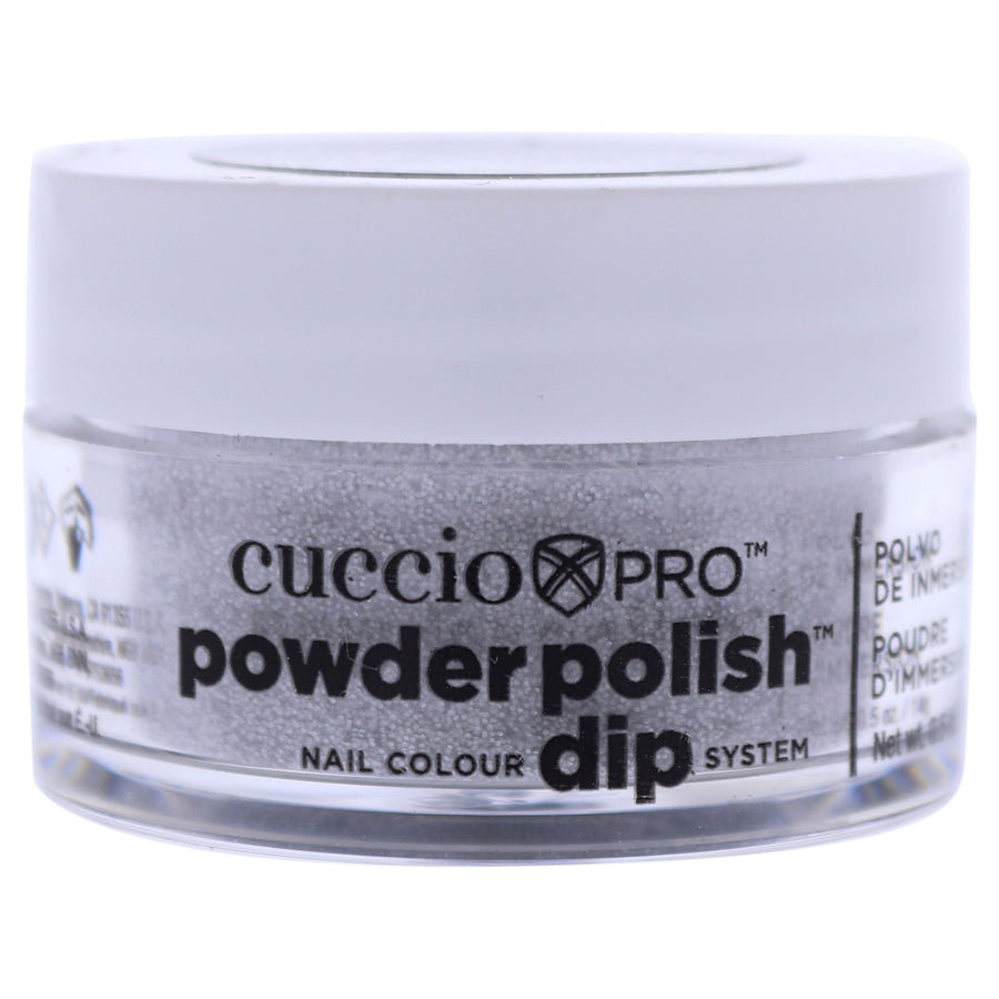Cuccio Colour Pro Powder Polish Nail Colour Dip System - Silver with Silver Glitter Nail Powder 0.5 oz Image 1