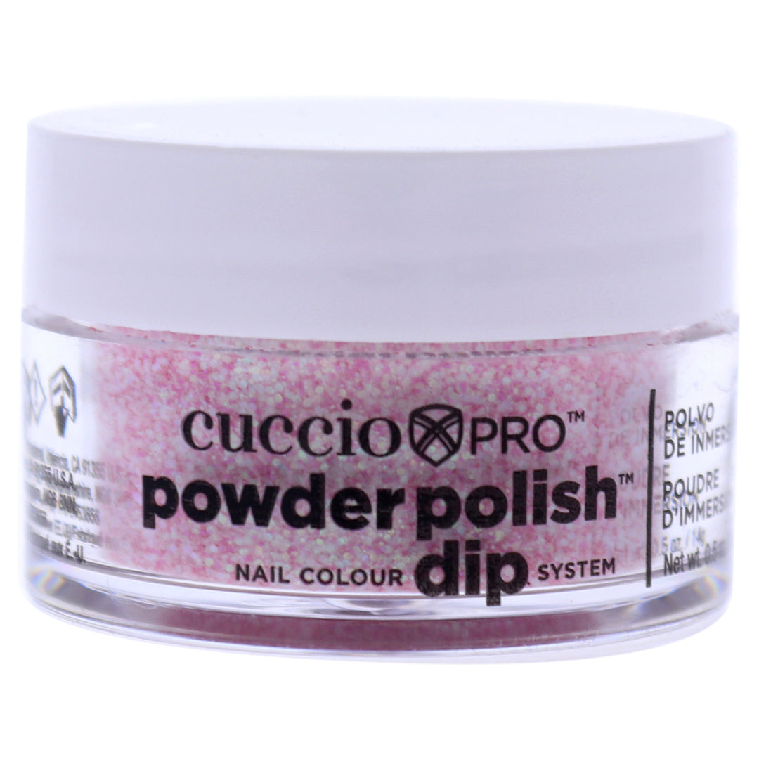 Cuccio Colour Pro Powder Polish Nail Colour Dip System - Soft Pink Glitter Nail Powder 0.5 oz Image 1
