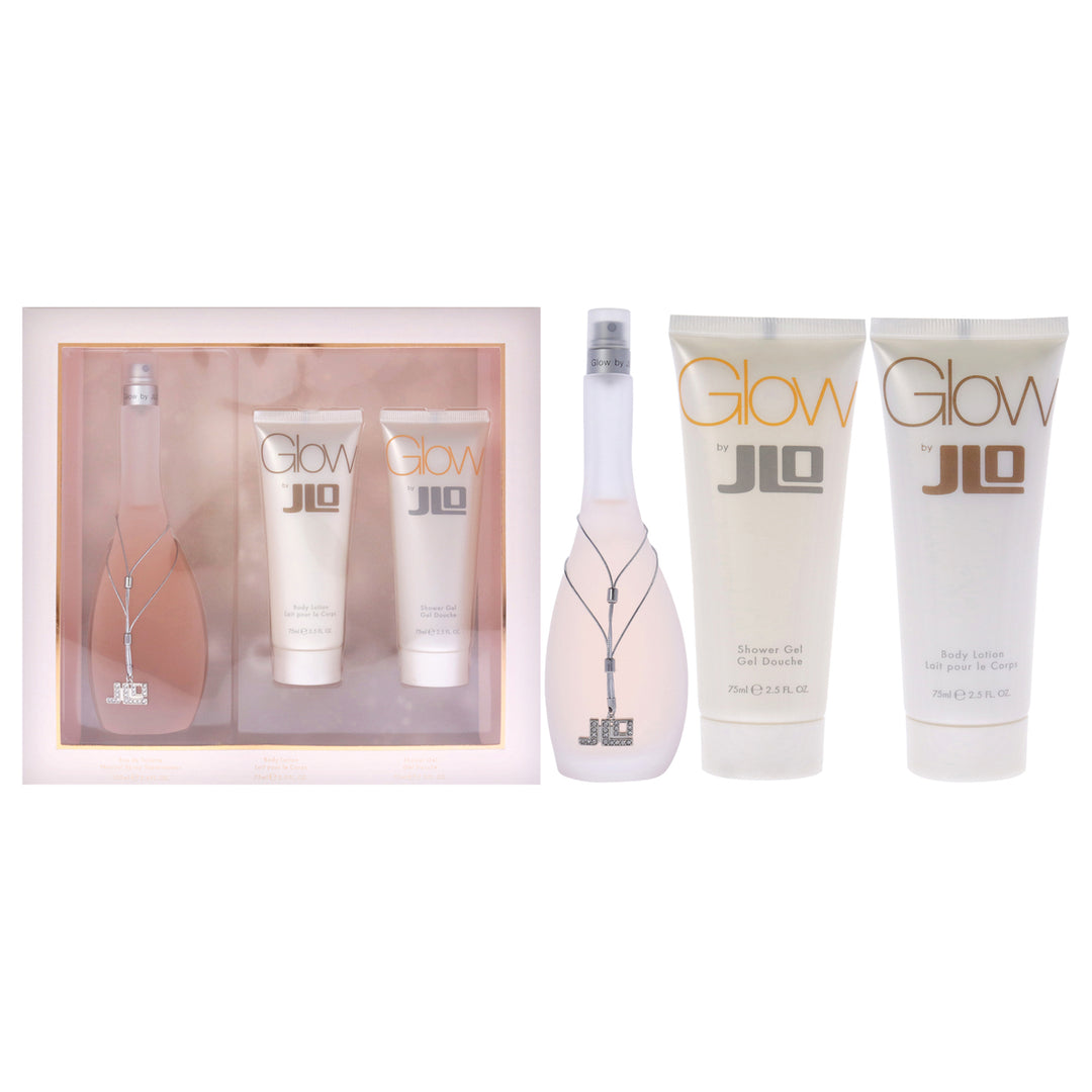 Jennifer Lopez Glow 3.4oz EDT Spray 2.5oz Body Lotion 2.5oz Shower Gel 3 pc Gift Set Image 1