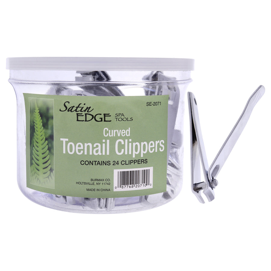 Satin Edge Curved Toenail Clippers 24 Pc Image 1