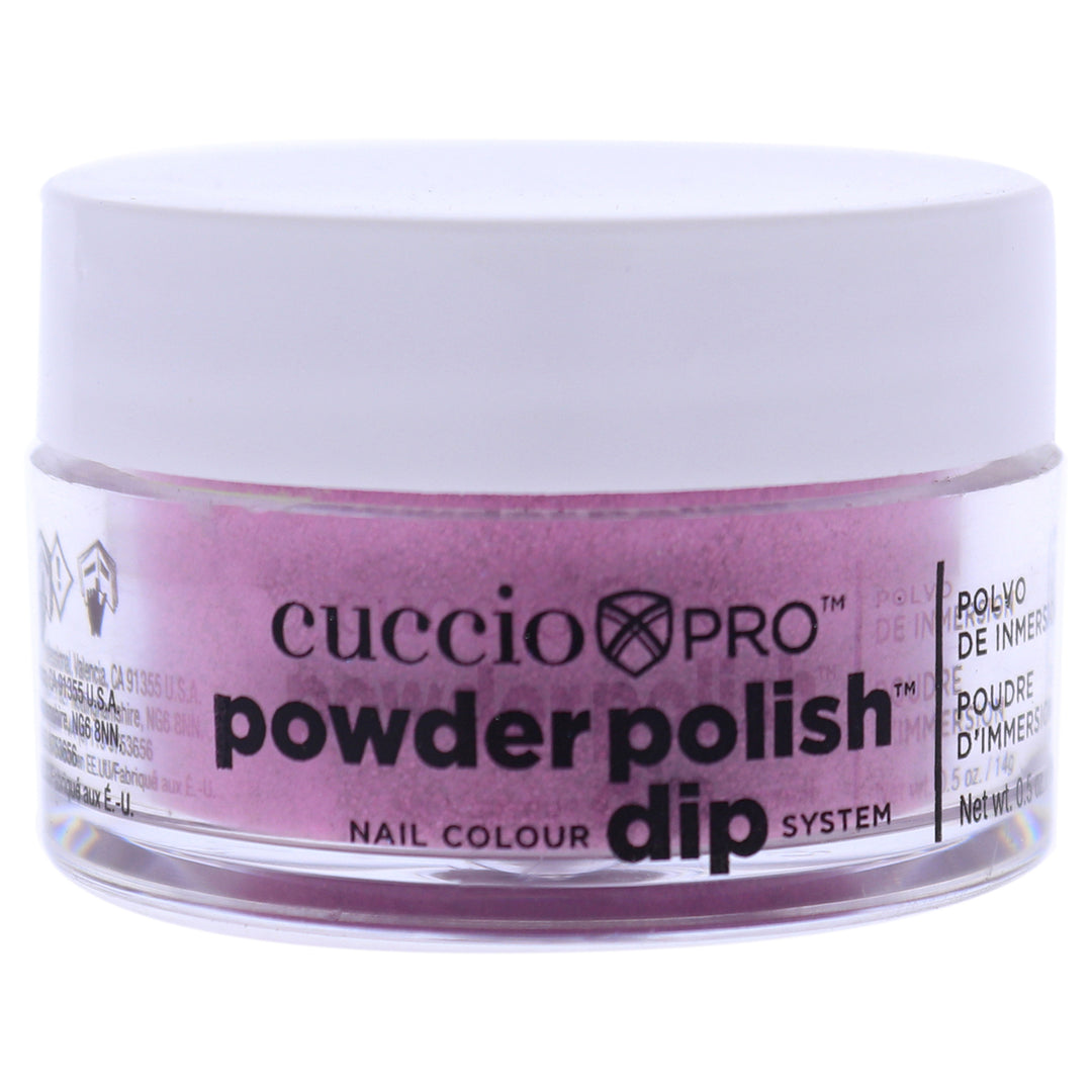 Cuccio Colour Pro Powder Polish Nail Colour Dip System - Deep Pink With Pink Glitter Nail Powder 0.5 oz Image 1