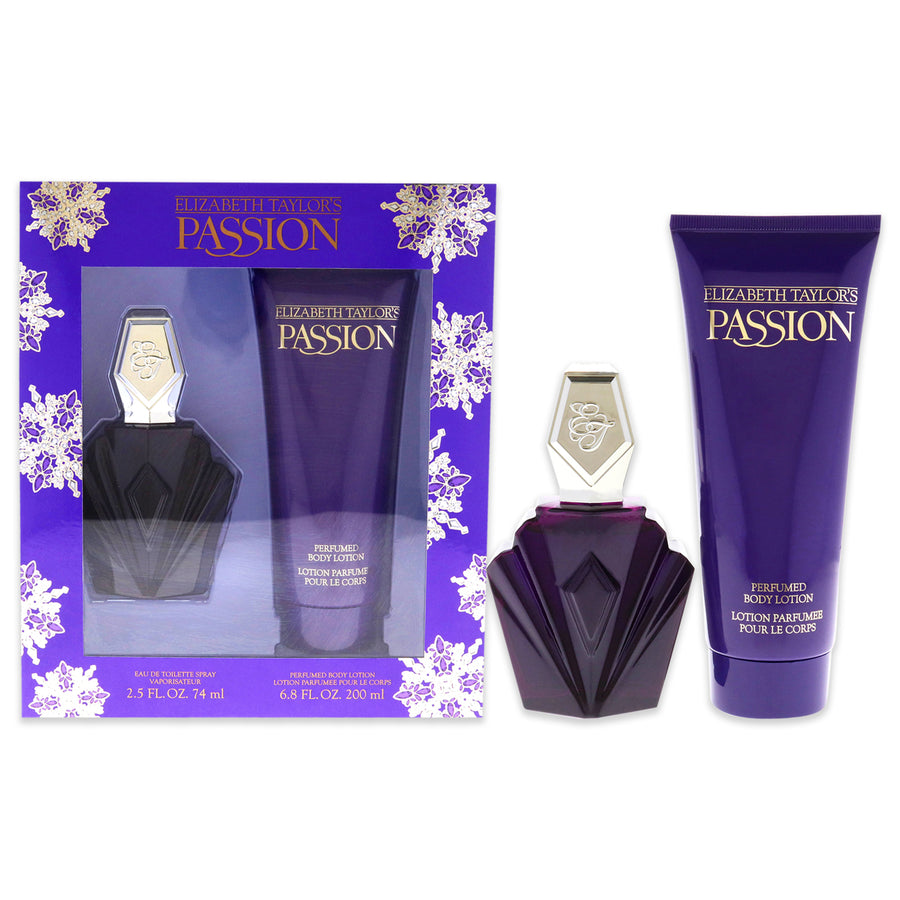 Elizabeth Taylor Passion 2.5oz EDT Spray, 6.8oz Perfumed Body Lotion 2 Pc Gift Set Image 1