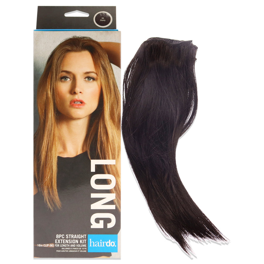 Hairdo Straight Extension Kit - R2 Ebony Hair Extension 8 x 16 Inch Image 1