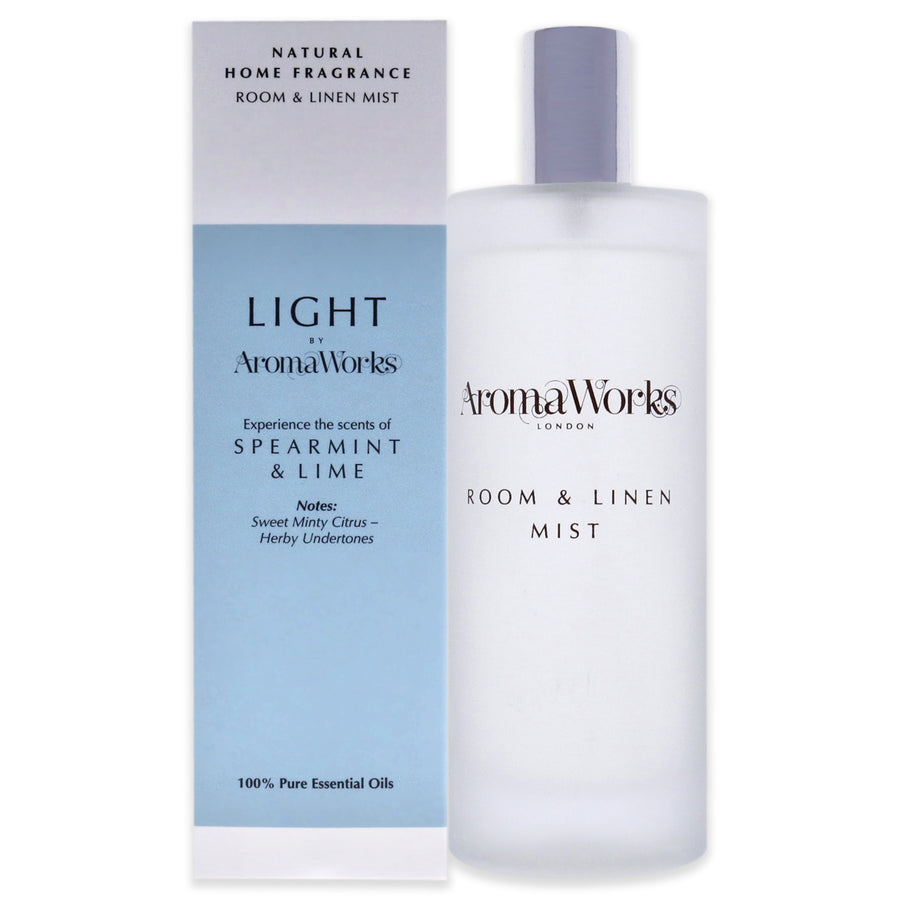 Aromaworks Light Room and Linen Mist - Spearmint and Lime Room Spray 3.38 oz Image 1