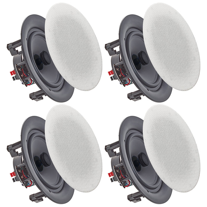 Vaiyer 5.25 Inch 8 Ohm Frameless In-Wall Ceiling Speakers Set of 4 175 Watts Image 1