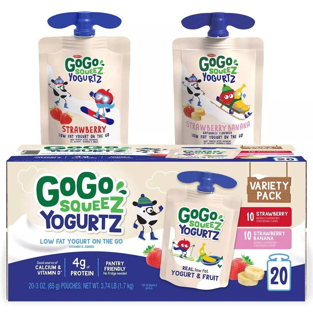 GoGo Squeez Yogurtz Strawberry and Strawberry Banana (20 Count) Image 1