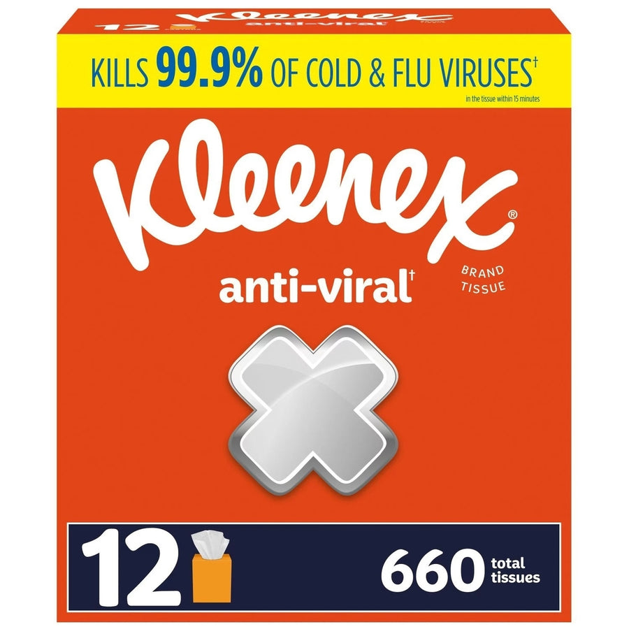 Kleenex Anti-Viral 3-Ply Facial TissuesCube Boxes (55 Tissues/Box12 Boxes) Image 1